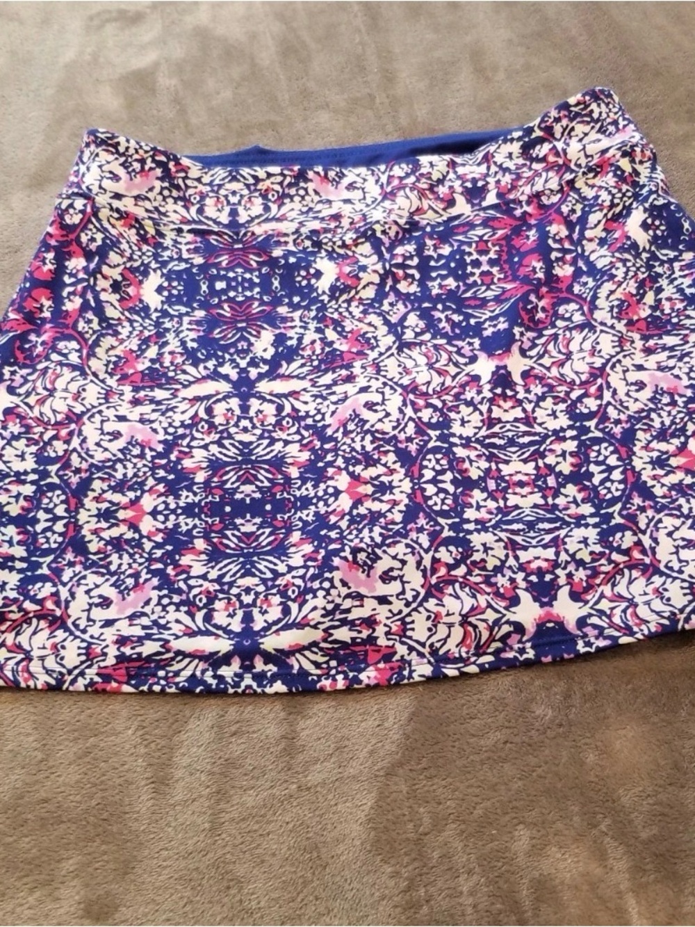Tranquility by Colorado Clothing Blue and Pink Printed Mini Skort Medium